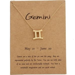 Zodiac Charm Pendant Necklace GEMINI